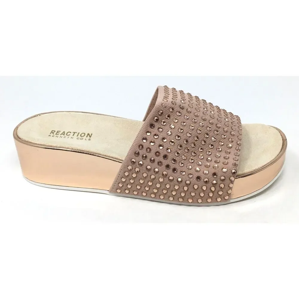 Kenneth Cole Reaction Maila Women's Size 9.5 Stretch Jewel Slide Sandals Shoes